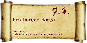 Freiberger Hanga névjegykártya